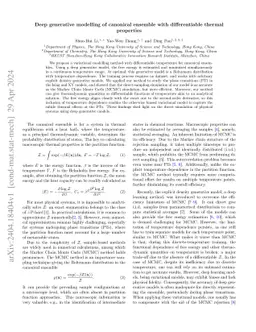 Deep generative modelling of canonical ensemble with differentiable thermal properties