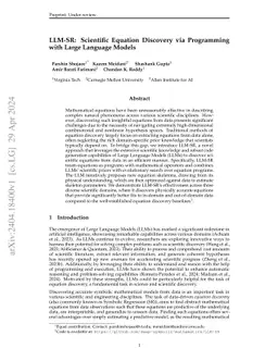 LLM-SR: Scientific Equation Discovery via Programming with Large Language Models