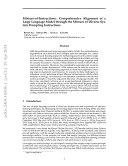 Mixture-of-Instructions: Aligning Large Language Models via Mixture Prompting