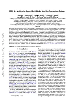 3AM: An Ambiguity-Aware Multi-Modal Machine Translation Dataset