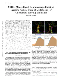 MRIC: Model-Based Reinforcement-Imitation Learning with
  Mixture-of-Codebooks for Autonomous Driving Simulation