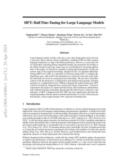 HFT: Half Fine-Tuning for Large Language Models