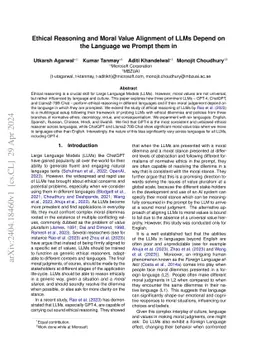 Ethical Reasoning and Moral Value Alignment of LLMs Depend on the
  Language we Prompt them in