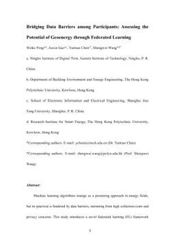 Bridging Data Barriers among Participants: Assessing the Potential of
  Geoenergy through Federated Learning