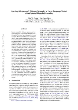 Injecting Salesperson's Dialogue Strategies in Large Language Models
  with Chain-of-Thought Reasoning