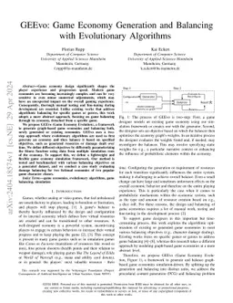 GEEvo: Game Economy Generation and Balancing with Evolutionary
  Algorithms