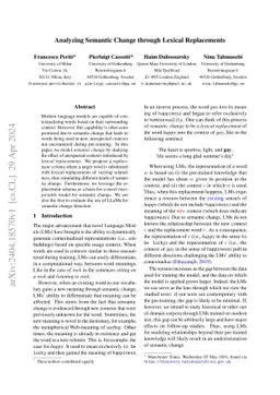 Analyzing Semantic Change through Lexical Replacements