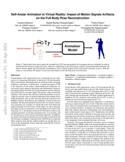 Self-Avatar Animation in Virtual Reality: Impact of Motion Signals
  Artifacts on the Full-Body Pose Reconstruction