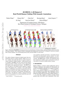 4D-DRESS: A 4D Dataset of Real-world Human Clothing with Semantic
  Annotations