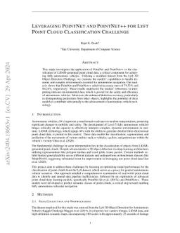 Leveraging PointNet and PointNet++ for Lyft Point Cloud Classification
  Challenge