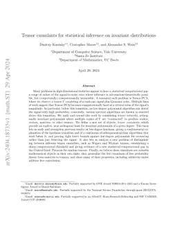Tensor cumulants for statistical inference on invariant distributions