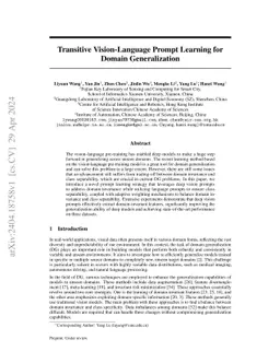 Transitive Vision-Language Prompt Learning for Domain Generalization