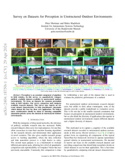 Survey on Datasets for Perception in Unstructured Outdoor Environments