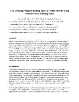 Self-training superconducting neuromorphic circuits using reinforcement
  learning rules