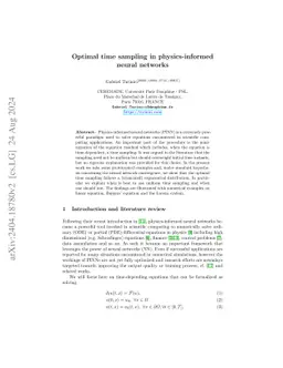 Optimal time sampling in physics-informed neural networks
