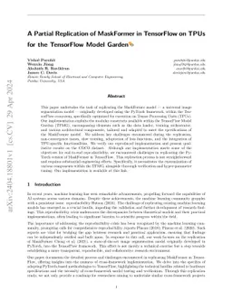 A Partial Replication of MaskFormer in TensorFlow on TPUs for the
  TensorFlow Model Garden