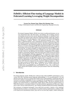FeDeRA:Efficient Fine-tuning of Language Models in Federated Learning
  Leveraging Weight Decomposition