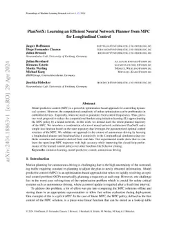 PlanNetX: Learning an Efficient Neural Network Planner from MPC for
  Longitudinal Control