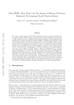 More RLHF, More Trust? On The Impact of Human Preference Alignment On
  Language Model Trustworthiness