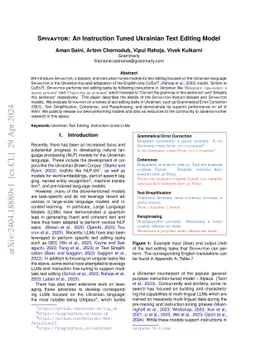 Spivavtor: An Instruction Tuned Ukrainian Text Editing Model