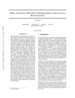 Hide and Seek: How Does Watermarking Impact Face Recognition?