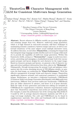 TheaterGen: Character Management with LLM for Consistent Multi-turn Image Generation