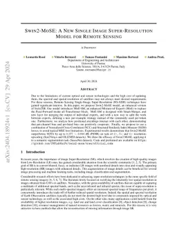 Swin2-MoSE: A New Single Image Super-Resolution Model for Remote Sensing