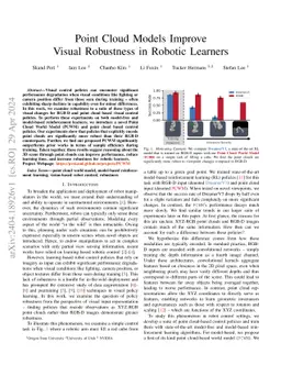 Point Cloud Models Improve Visual Robustness in Robotic Learners