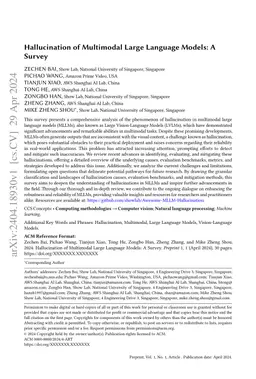 Hallucination of Multimodal Large Language Models: A Survey