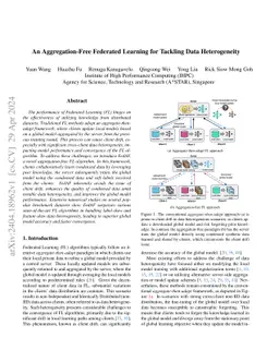 An Aggregation-Free Federated Learning for Tackling Data Heterogeneity