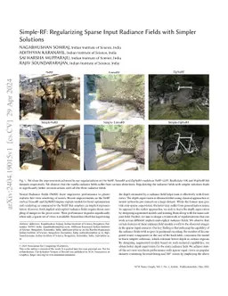 Simple-RF: Regularizing Sparse Input Radiance Fields with Simpler Solutions