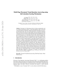 Multi-Page Document Visual Question Answering using Self-Attention
  Scoring Mechanism