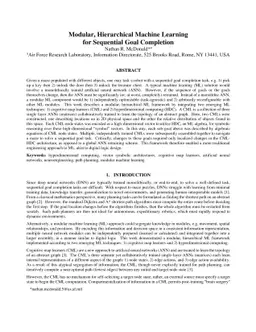 Modular, Hierarchical Machine Learning for Sequential Goal Completion