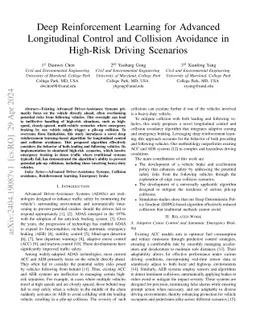 Deep Reinforcement Learning for Advanced Longitudinal Control and Collision Avoidance in High-Risk Driving Scenarios