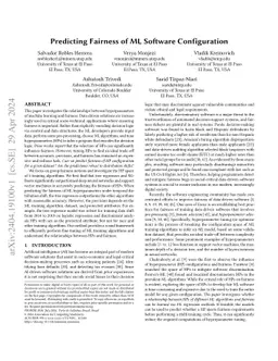 Predicting Fairness of ML Software Configurations