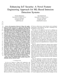 Enhancing IoT Security: A Novel Feature Engineering Approach for
  ML-Based Intrusion Detection Systems