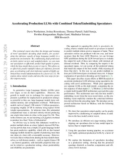 Accelerating Production LLMs with Combined Token/Embedding Speculators
