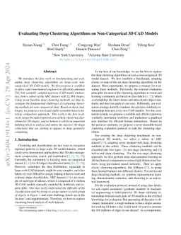 Evaluating Deep Clustering Algorithms on Non-Categorical 3D CAD Models