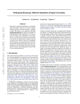 Orthogonal Bootstrap: Efficient Simulation of Input Uncertainty