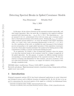 Detecting Spectral Breaks in Spiked Covariance Models