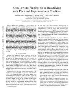 CONTUNER: Singing Voice Beautifying with Pitch and Expressiveness
  Condition