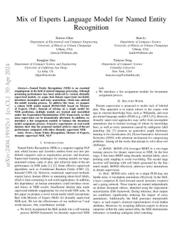 Mix of Experts Language Model for Named Entity Recognition