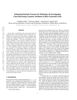 Enhancing Intrinsic Features for Debiasing via Investigating
  Class-Discerning Common Attributes in Bias-Contrastive Pair