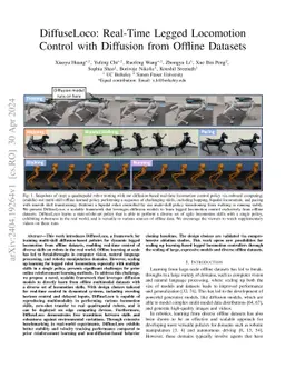 DiffuseLoco: Real-Time Legged Locomotion Control with Diffusion from
  Offline Datasets