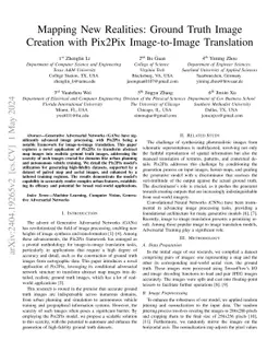 Mapping New Realities: Ground Truth Image Creation with Pix2Pix
  Image-to-Image Translation