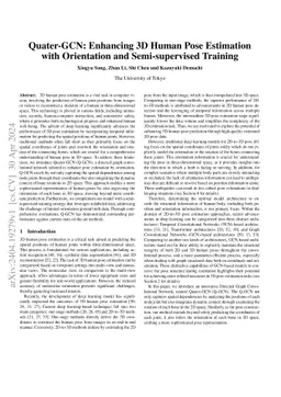 Quater-GCN: Enhancing 3D Human Pose Estimation with Orientation and
  Semi-supervised Training