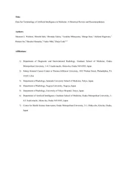 Data Set Terminology of Deep Learning in Medicine: A Historical Review
  and Recommendation