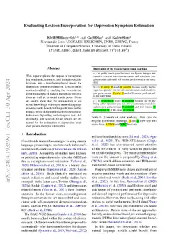 Evaluating Lexicon Incorporation for Depression Symptom Estimation