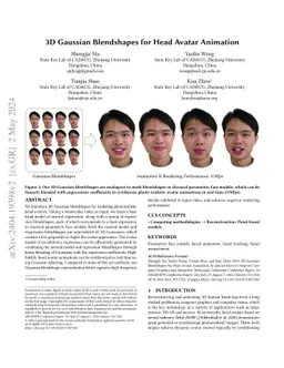 3D Gaussian Blendshapes for Head Avatar Animation