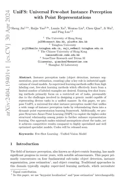 UniFS: Universal Few-shot Instance Perception with Point Representations